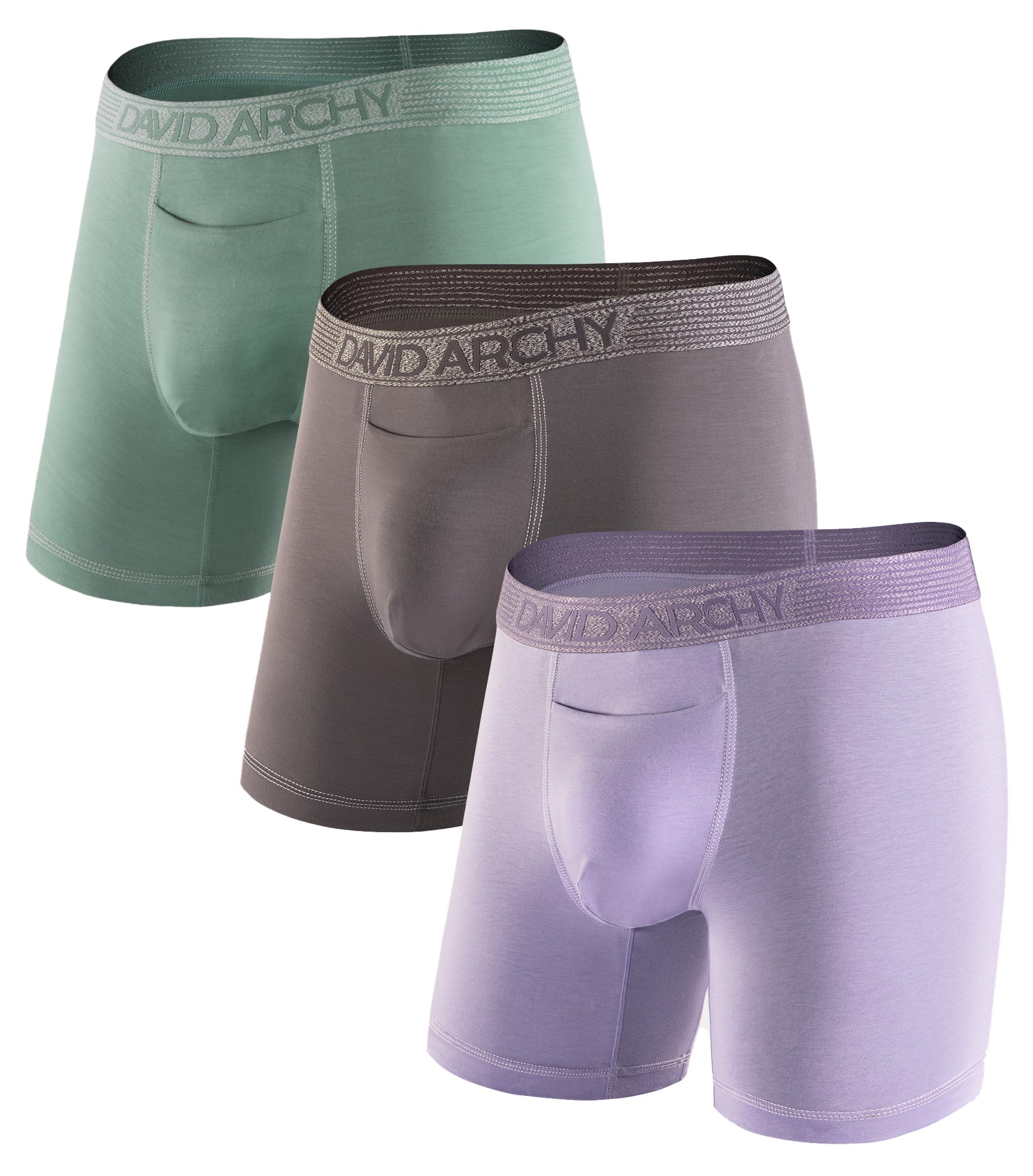 DAVID ARCHY Mens Underwear Cotton Boxer Briefs with