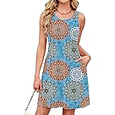 Kikibell Summer Dresses for Women 2025 Eyelet Swimsuit Coverup Casual Sleeveless Sundresses Beach Tank Dress with Pockets