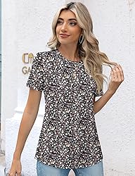 Kistore Crew Neck Shirts for Women Casual Summer