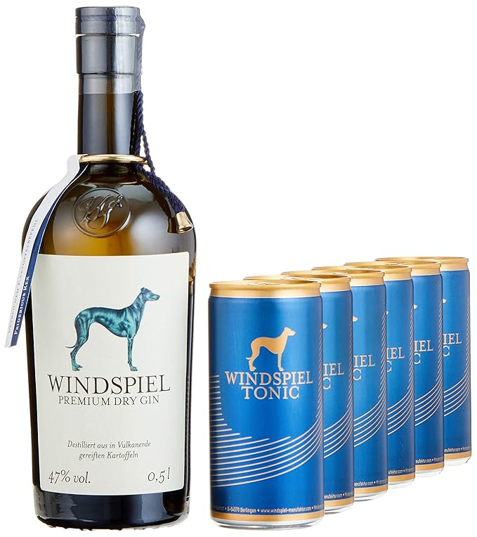 Windspiel Genusspaket Premium Dry Gin (1 x 0.5 l) + Windspiel Tonic Water (6 x 0.2 l)