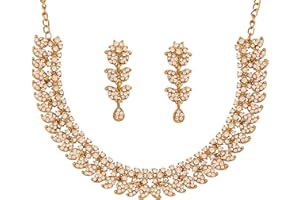 Touchstone Indian wedding jewelry set gold traditional necklaces for women statement rhinestone sets hollywood glamour style crystal stone bridal costume golden necklace