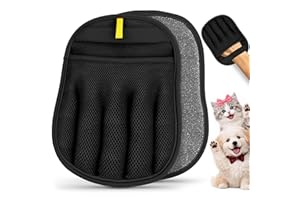Pet Fur Removal Mitt – Electrostatic Five-Finger Fur Remover for Cats & Dogs, Reusable Polyester 9.25"x6.69", Gentle & Breath