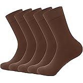 SERISIMPLE Thin Viscose Bamboo Dress Men Sock Soft Crew Anti Odor Lightweight Sock Breathable Comfort Cool Sock 5 Pairs
