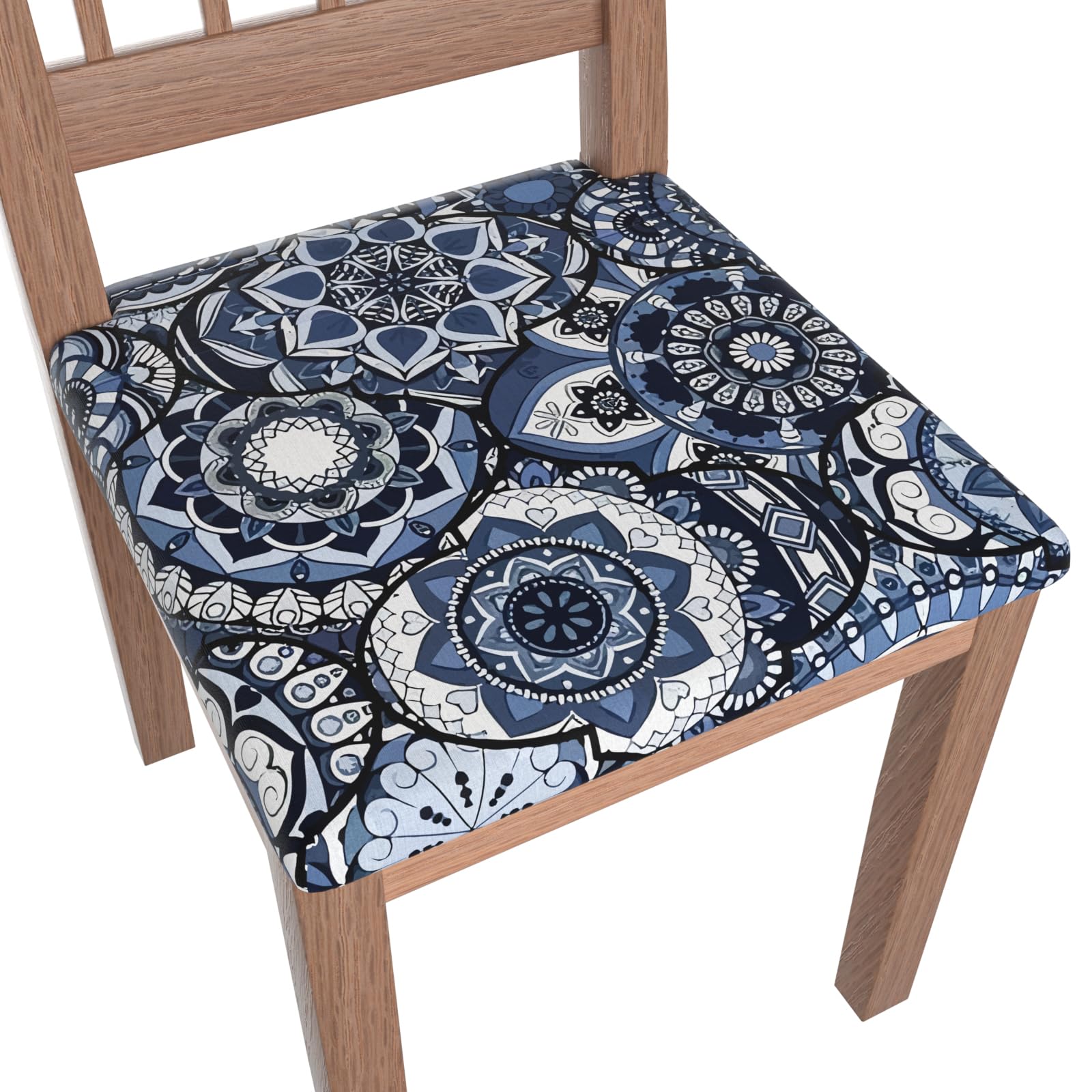 Photo 1 of Gdmhy Stretch Dining Chair Seat Covers Set of 4,Dining Chair Slipcovers, Floral Printed Chair Covers,Soft Fabric Washable Upholstered Chair Seat Protector, No Rear Covers for Home Kitchen Dining Room