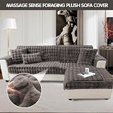 LINGKY Thick Rabbit Plush Sofa Cover, Non-Slip, Dark Gray, 70x70cm view 5