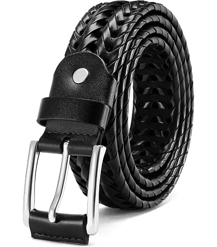 Amazon.com: CHAOREN Mens Leather Braided Woven Belt 1 1/8