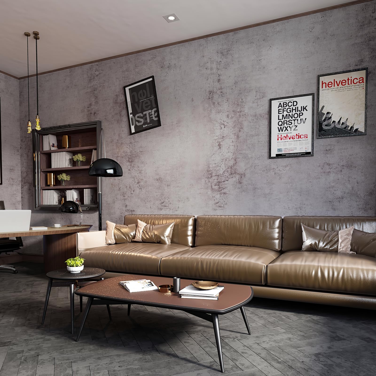 TOTIO EUR-KY83-04-15(80-4) Industrial Style Metal Wallpaper Roll