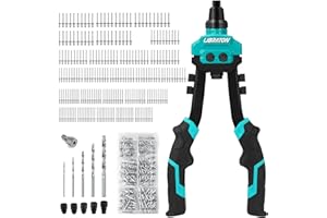 LIBRATON Rivet Gun Kit, Two-Handed Pop Rivet Gun, Heavy Duty Rivet Tool, Pop Rivet Gun Kit with 250 Aluminum Rivets in Box, 5