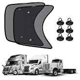 KUST 2PCS 23''*21.6'' Side Window Shades for Semi Truck/Heavy Duty Truck - Freightliner Cascadia, Volvo, Mack, Kenworth, Peterbilt, International LT, Western Star - Mesh Shade - Truck Accessories