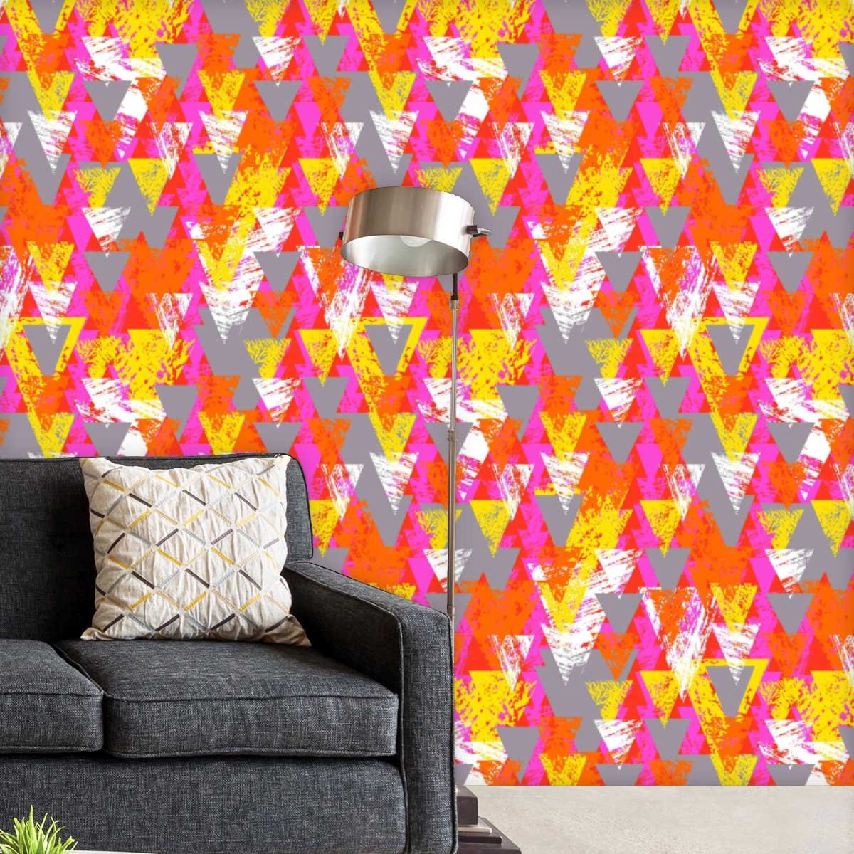 ArtzFolio Triangled D3 PVC Vinyl Wallpaper Roll | Self-Adhesive Peel