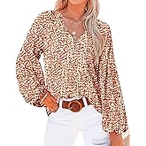 BTFBM Blouses for Women Dressy Casual Floral Summer Boho Tops V Neck Lightweight Long Sleeve Shirts Spring Clothes 2026