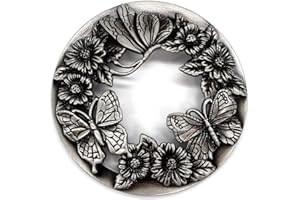 Hion Scented Candle Toppers Cover Jars Lids Shades Sleeves, Candle Accessories Gifts for Women, Help Burn Melt Evenly(Butterfly Silver)