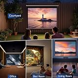 INMOZATA 84" Pull Down Projector Screen 4:3 HD Matte White for Home & Office view 7