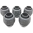 Sealproof 1-1/4-Inch Non-Metallic Liquid Tight Straight Electrical Conduit Connector Fitting, UL Listed, 1-1/4" Dia, 5-Pack