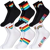 Fourluoo 6 Pairs Cotton Novelty Socks Colorful Socks for Men and Women