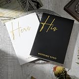 Thinp His and Hers Wedding Vow Books with Gold Foil - Black & White view 5