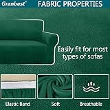 Granbest Premium Thicken Plush Velvet Sofa Cover 3 Seater Green High Stretch view 4