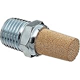 Parker EM25 EM Series Sintered Bronze Muffler/Filter, 1/4" NPT Male, 9/16" Hex Size, 250 psi