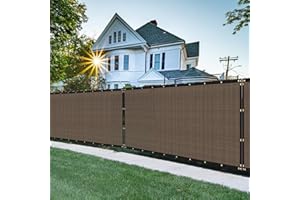 FLORALEAF 6'×50' Privacy Screen Fence Windscreen Mesh Shade Net Cover Heavy Duty Fencing 90% Blockage for Outdoor Wall Garden Yard Backyard