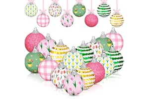 Zeyune 16 Pcs Spring Ornaments for Small Tree Spring Tree Hanging Decorations Summer Theme Cute Balls for Holiday Party Favors