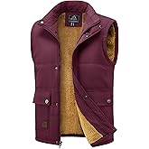 MAGCOMSEN Men's Winter Vest Outerwear Fleece Lined Outdoor Vest Warm Sleeveless Jacket