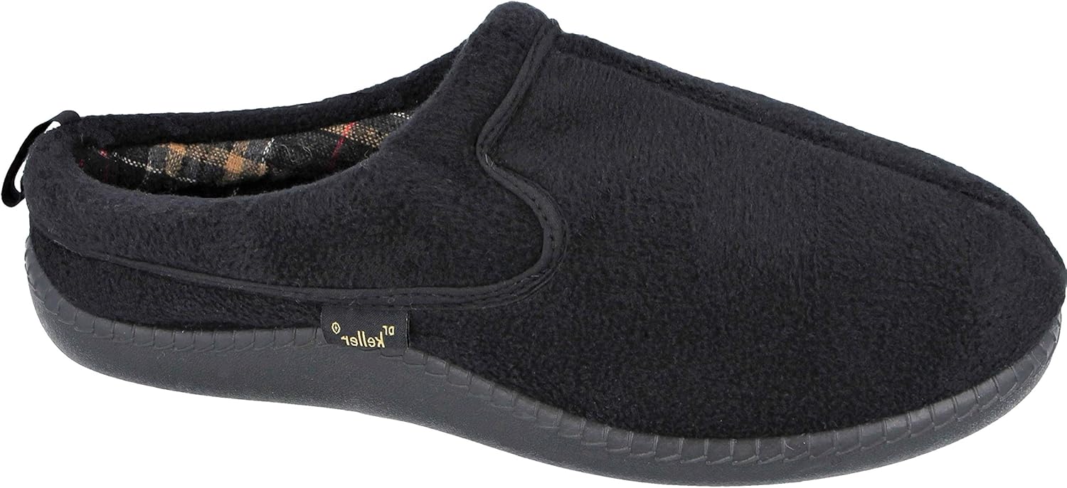 Mens Dr Keller Fleece Slip On Chunky Hard Sole Comfort Moccasin Mule Slippers Size 612 Amazon