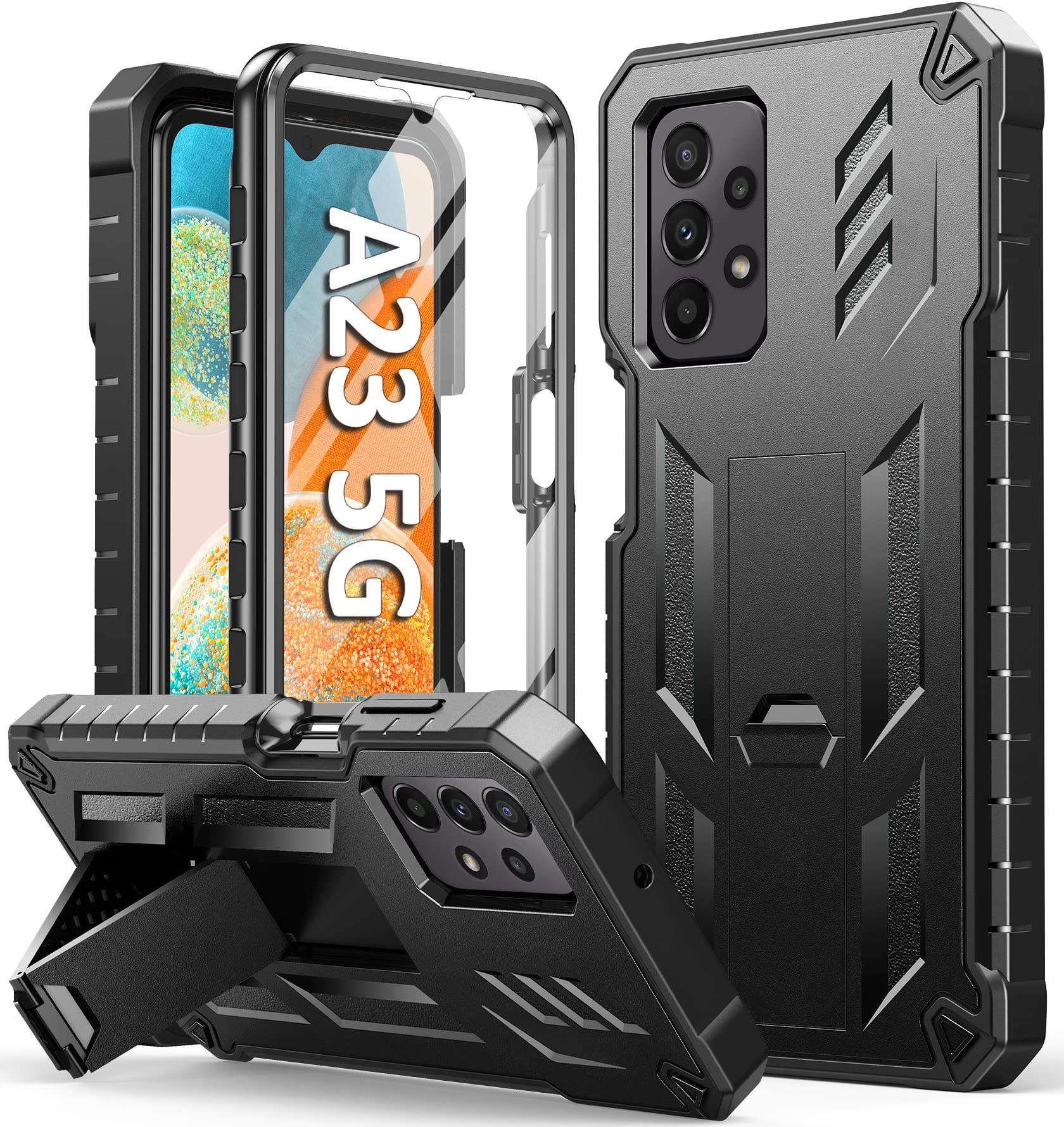 Photo 1 of FNTCASE for Samsung Galaxy A23 5G Case: Heavy Duty Rugged Military Grade Shockproof TPU Full Protective Shell with Kickstand Durable A23 4G LTE Phonecase Cell Phone Cover