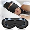 Weighted Sleep Mask for Men Blackout: 3D Contoured Eye Cover for Eyelashes - Adjustable Strap Washable Zero Eye Pressure - Meditation Yoga Airplane Travel Black