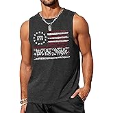 UYIQL 4th of July Tank Top Men 250 Anniversary Patriotic Sleeveless Shirts Stars and Stripes Independence Day Muscle Tanks