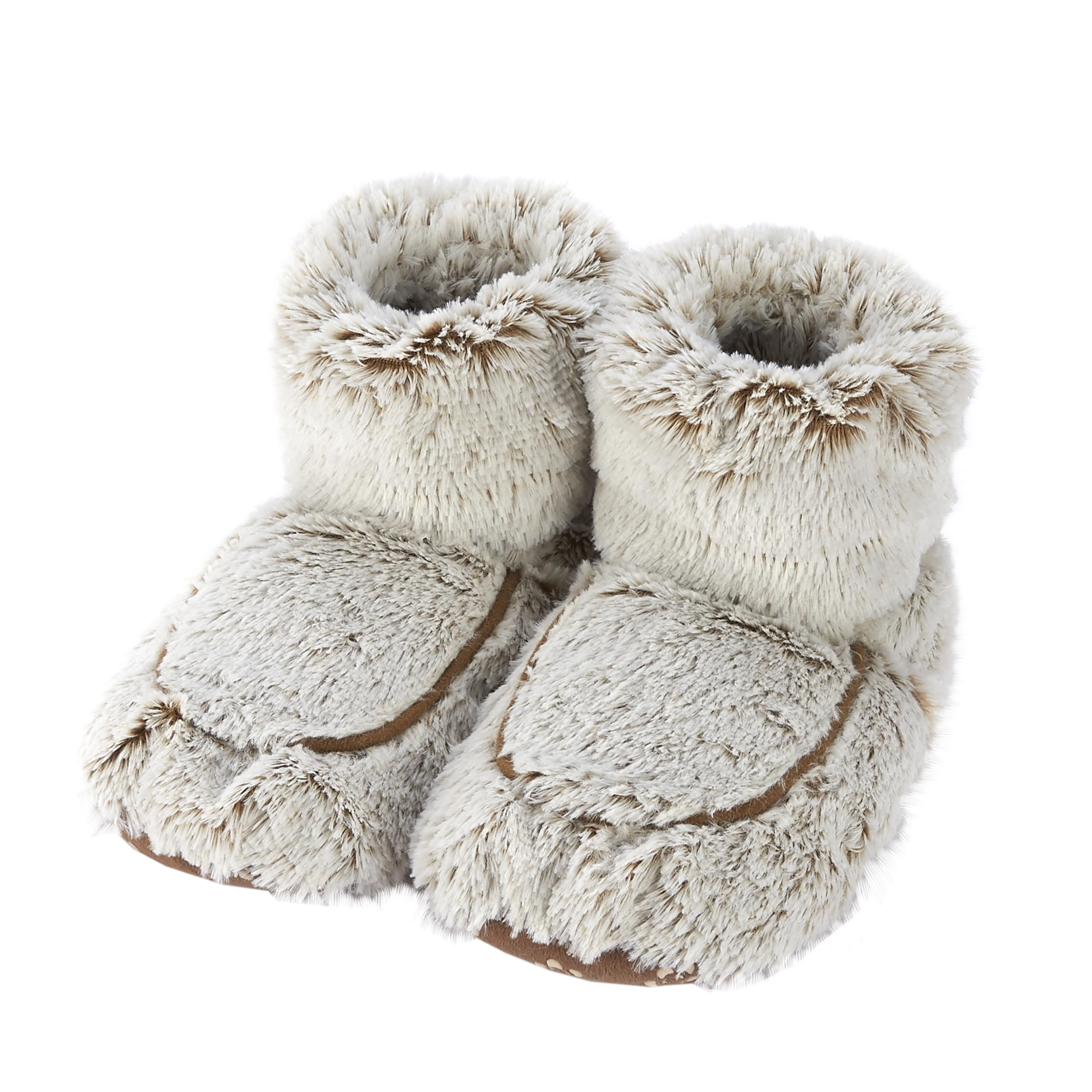 Warmies Microwavable Boots, Heatable Ladies Slipper Boots with French Dried Lavender, Soothing Warmth and Comfort, One Size Marshmallow Beige Colour