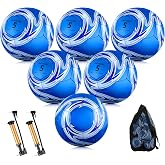 Realspring 6 Pcs Soccer Balls Bulk Official Size 3 4 5 with Pump and Bag | with Needle Storage Bag, Training Ball Set for Youth Gift, Durable for Outdoor Training Practice, Soccer Party Favors