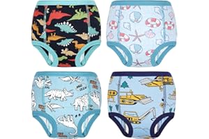 MOEMOE BABY Potty Training Pants 4 Pack Absorbent Training Underwear Soft Cotton Pee Pants for Toddler Boys & Girls (2T-6T)