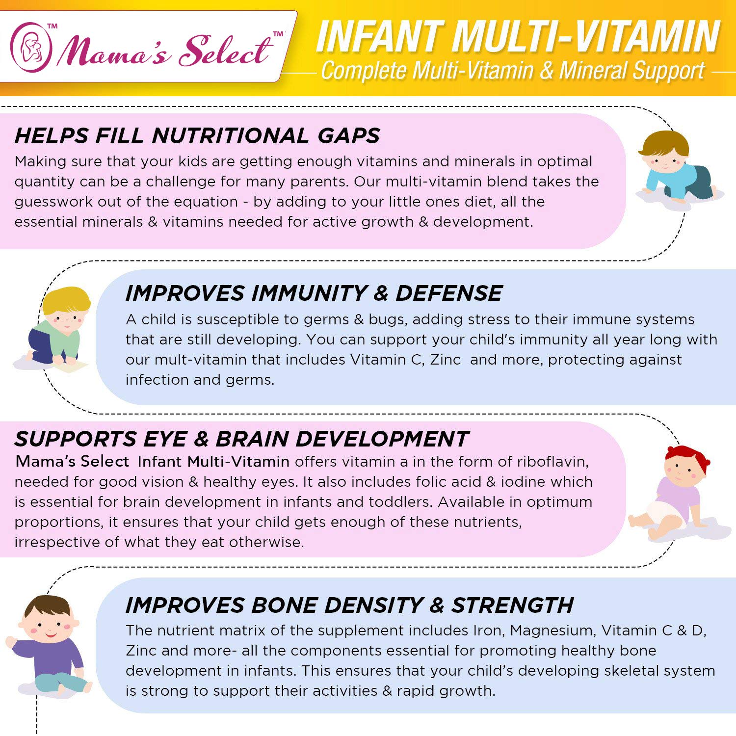 Infant MultiVitamins by Mama’s Select for Immune Support, Children’s