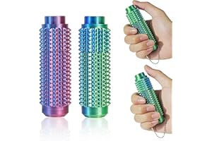 SnapMorph Little Ouchies Fidget Toys, Pain Stim Toy with Buttons and Spinning - Stress Relief & Pain Relief Stimulation for Adults & Teens,2PCS Purple+Green