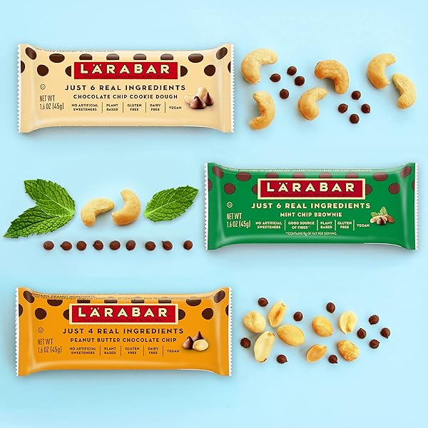 LARABAR PEANUT BUTTER CHOCOLATE CHIP, GLUTEN FREE FRUIT & NUT BAR, 16 CT