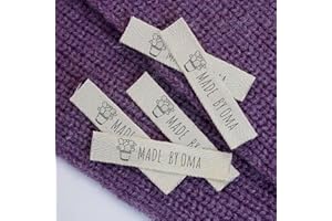 Custom Cotton Sewing Labels, Personalized Fabric Tags, Personalized Cloth Tags For Clothes Fold Over Cloth Labels Handmade 12