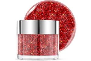 EODCI 28g Dip Powder - Glitter Dark Red Color Nail Dipping Powder French Pro Collection System Nail Art Starter Manicure Salon Home DIY for Girls Women Long-Lasting