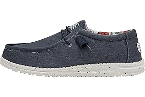 Hey Dude Men's Wally Stretch | Men's Loafers | Men's Slip On Shoes | Comfortable & Light-Weight