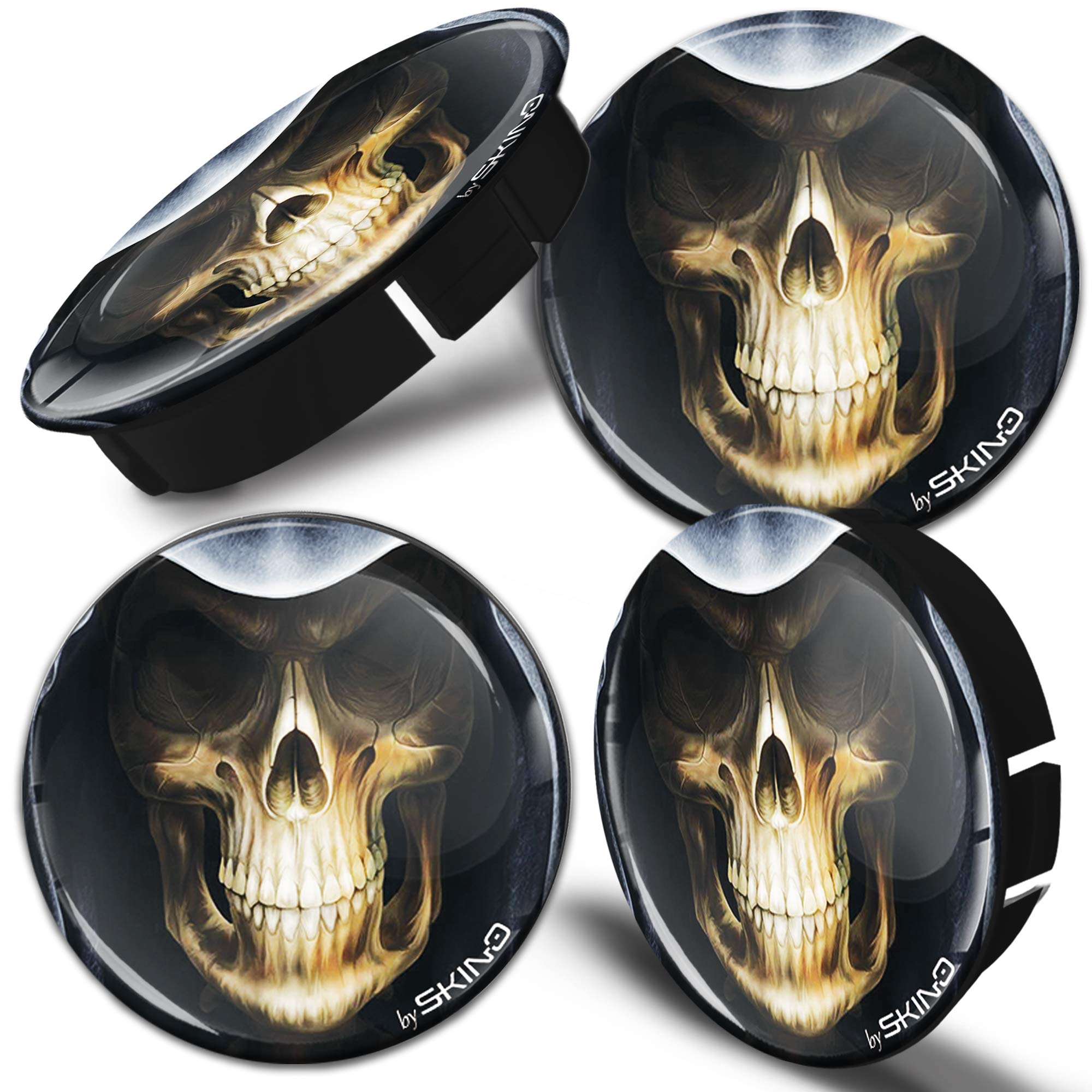 Biomar Labs 4 x 60mm Wheel Centre Caps Universal Plastic Hub Caps Set Durable Alloy Wheel Covers for Car Auto Tuning Exterior Styling with Multiple Designs (C 39)