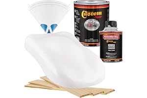 Custom Shop - Arctic White - Hot Rod Flatz Flat Matte Satin Urethane Auto Paint - Complete Quart Paint Kit - Professional Low Sheen Automotive, Car Truck Coating, 4:1 Mix Ratio