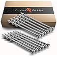 GROUNDGRABBA Ground Anchor Screw Kit - 12X 1 Ft Ground Anchors Heavy Duty for High Winds | Ground Anchor Kit for Swing Sets | Screw in Anchor for Pop-Up Canopy, Tents and More