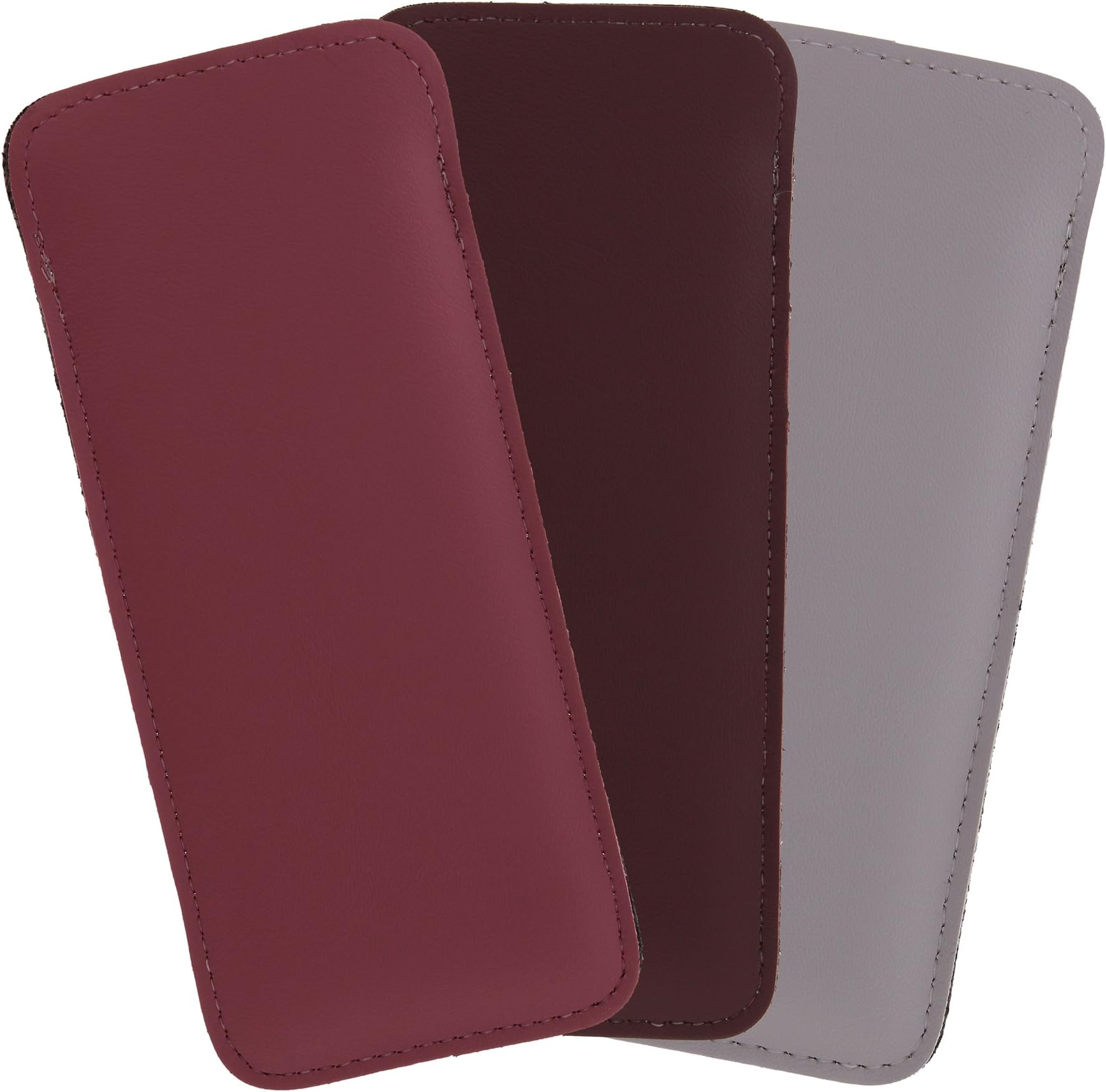 3 Pack Small Glasses Case, Faux Leather Slip In Eyeglass Case For Women & Men