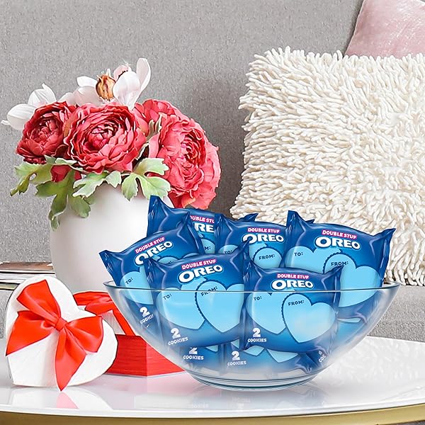 OREO DOUBLE STUF VALENTINE’S DAY CHOCOLATE SANDWICH COOKIES, VALENTINE EXCHANGE COOKIES, 30 2-COUNT SNACK PACKS