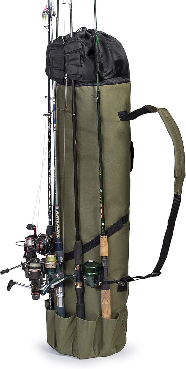 Besti Fishing Rod Organizer Bag (Portable) Shoulder Carry Home and Travel Storage | Professional Reel, Tackle, and Equipment Organization | Heavy-Duty, Water-Resistant : Sports & Outdoors