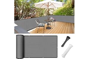 Balcony Privacy Screen 3.0ft x 20ft, Heavy Duty UV Protection Heat Resistant Privacy Curtain for Balcony, Outdoor Privacy Scr