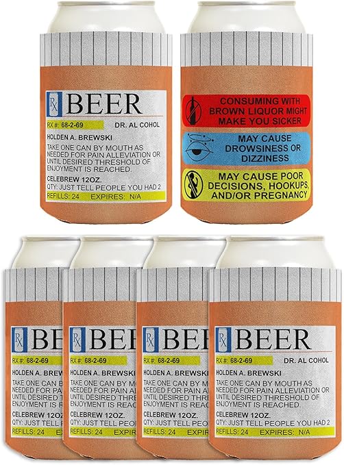 prescription bottle beer koozie