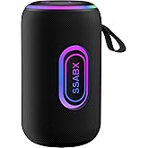 Portable Bluetooth Speaker x Stocking Stuffers, Bluetooth 5.4 Speaker, 30W Dual Speaker, 2.0 Channel, Deep Bass, 30H Playtime, Colorful RGB Lights, IPX7 Waterproof, White Elephant Gifts for Adults