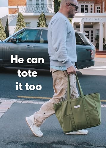 Harp and Ra Extra Large Canvas Tote Bag Utility with Front