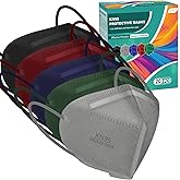XDX KN95 Face Masks, Individually Wrapped Multicolor Face Masks for Men and Women, 5 Layers Breathable & Comfortable Masks Disposable, Filter Efficiency ≥95% (Medium Size-20 Pack)