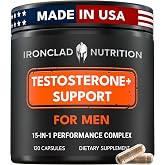 Advanced Testosterone Supplement for Men - 15-in-1 Natural Support Complex | With Vitamin D3, Zinc, Tongkat Ali, Horny Goat Weed, Ashwagandha, Shilajit, Fenugreek, and Boron for Vitality, Energy, Mood